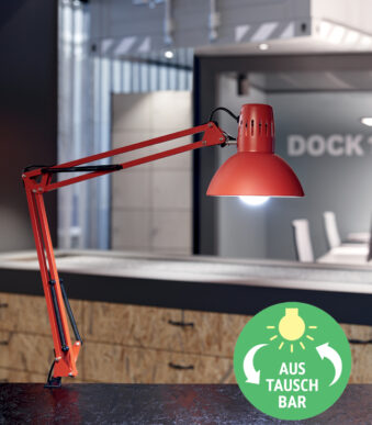 MAUL LED-bureaulamp MAULstudy, met klemvoet, rood