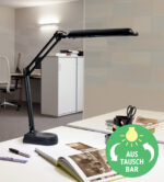 MAUL LED-bureaulamp MAULatlantic, met sokkel, zwart