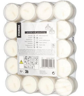 Waxinelichtjes, diameter 38 mm, wit