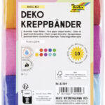 folia crepe papier strook, (B)50 mm x (L)10 m, kleuren assorti