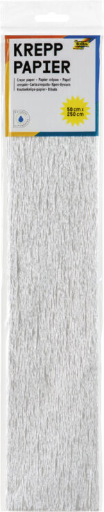 folia crepepapier-lagen, (B)500 mm x (L)2,5 m, natvast, zilver