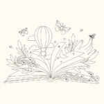 Kleurboek 'Me Time', 20 bladen, 23 x 23 cm.