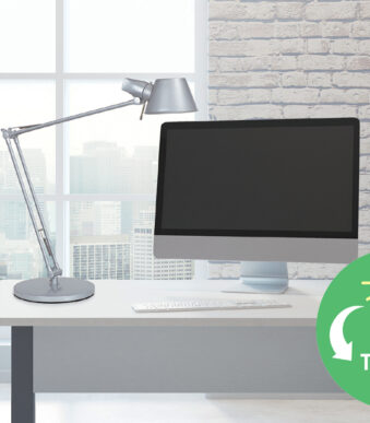 MAUL LED-bureaulamp MAULrock, met voet, zilver