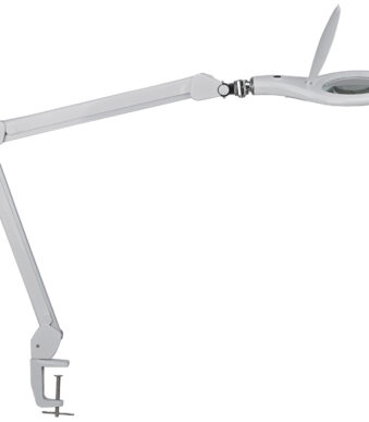 MAUL LED-loeplamp MAULmakro, met klemvoet, wit