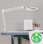 MAUL LED-loeplamp MAULviso, klemvoet, wit