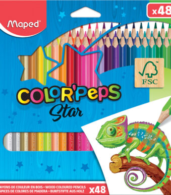 Maped driehoekige kleurpotloden COLOR´PEPS, 48 in kartonnen doosje, kleuren assorti