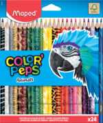 Maped driehoekig kleurpotlood COLOR'PEPS Animals, 24 stuks in doosje