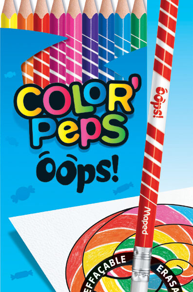 Maped driehoekige kleurpotloden COLOR'PEPS, radeerbaar, 12 in etui