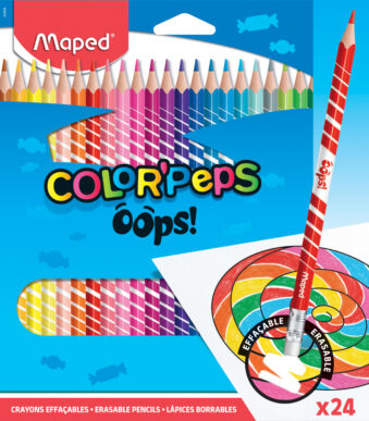 Maped driehoekige kleurpotloden COLOR-PEPS, radeerbaar, 24 in etui