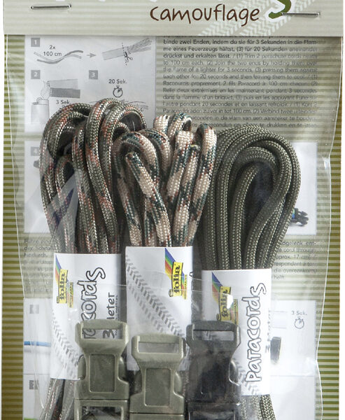 Camouflage paracordset, gekleurd gesorteerd