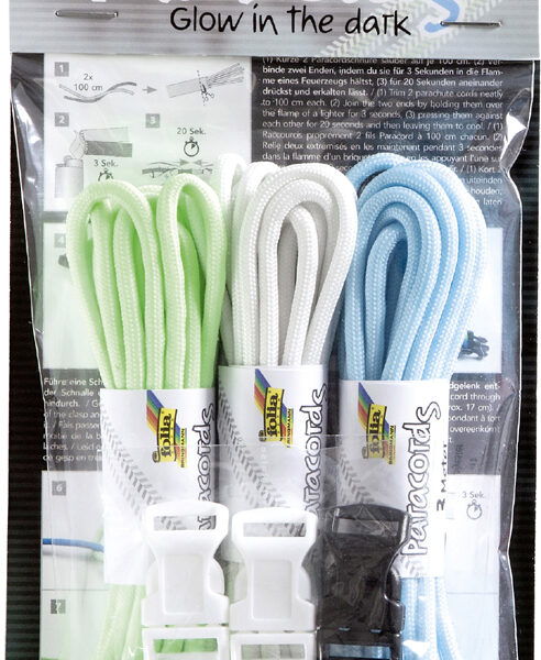 Paracord set 'gloeit in het donker', gekleurd geassorteerd