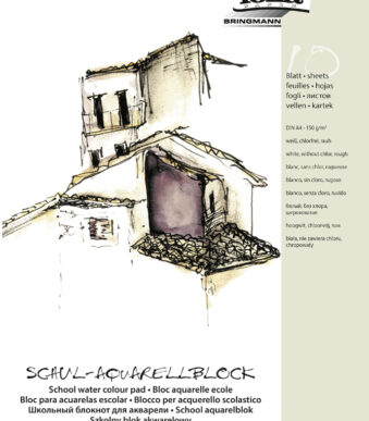 Aquarelpapierblok ruw 150 g/m² wit formaat A4 voor school