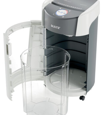 LEITZ papiervernietiger / papierversnipperaar IQ OptiMax Office P5, wit/grijs
