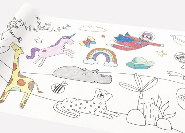 Rol met avontuurmotieven voor tekenmat, 300 x 4 m