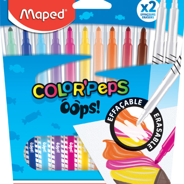 Maped radeerbare viltstiften COLOUR'PEPS OOPS, 12 stuks in etui