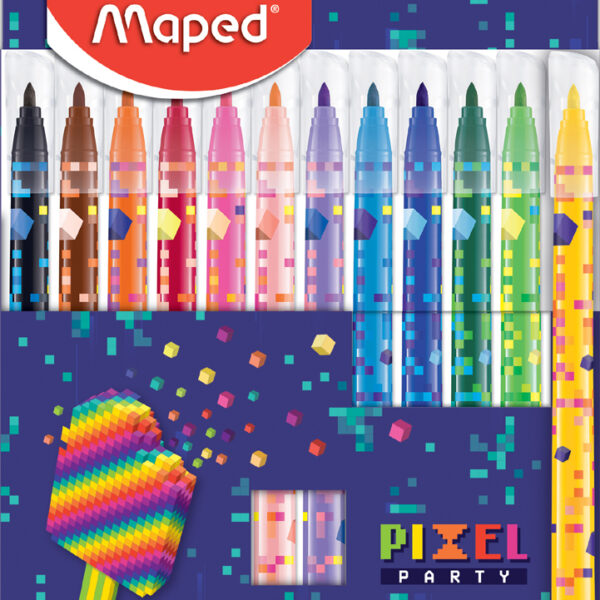 Maped viltstift PIXEL PARTY, 12 in doosje