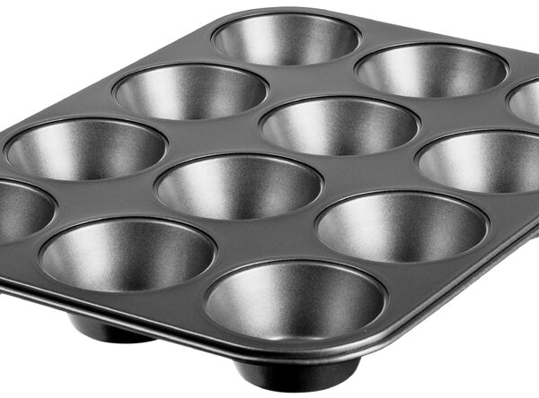 GastroMax muffin-bakvorm, van carbonstaal, voor 12 muffins