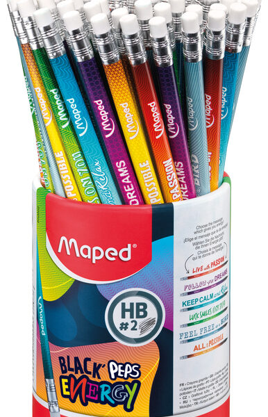 Maped potlood BLACK'PEPS ENERGY, hardtegraad: HB, 2,2 mm, 72 stuks in koker