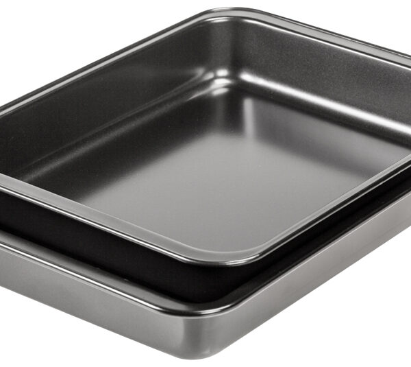 GastroMax braadslede-set, van carbonstaal, zwart, set van 2