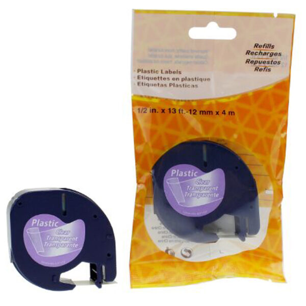 rillprint lettertapecassette kunststof , zwart/transparant