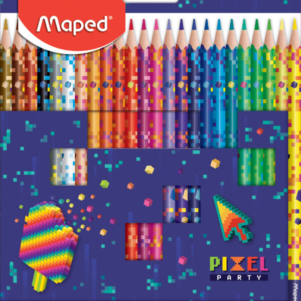 Maped driehoekige kleurpotloden PIXEL PARTY, 24 in doosje
