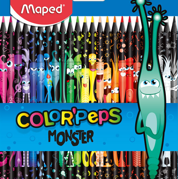 Maped driehoekige kleurpotloden COLOR'PEPS MONSTER, 24 in kartonnen doosje