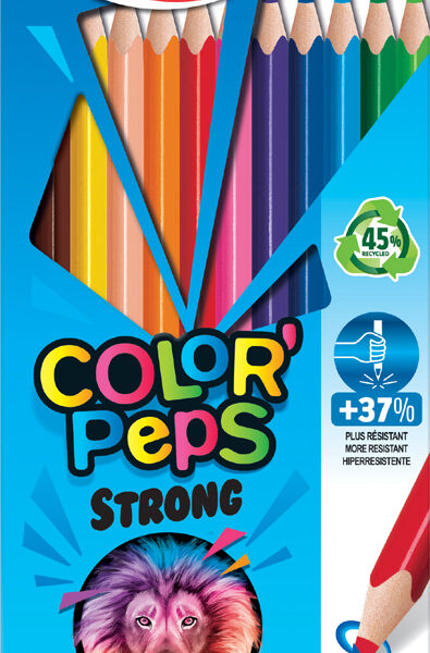 Maped driehoekige kleurpotloden COLOR'PEPS STRONG, 12 in kartonnen doosje