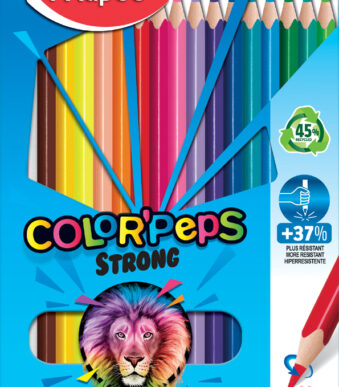 Maped driehoekige kleurpotloden COLOR'PEPS STRONG, 18 in kartonnen doosje
