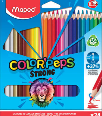 Maped driehoekige kleurpotloden COLOR'PEPS STRONG, 24 in kartonnen doosje