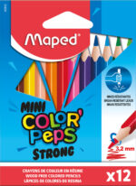 Maped driehoekige kleurpotloden COLOR'PEPS STRONG MINI, 12 in kartonnen doosje