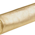 Clairefontaine geldrolhouder, gelooid leer, goudkleurig