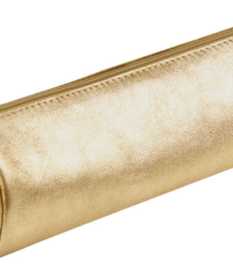 Clairefontaine geldrolhouder, gelooid leer, goudkleurig