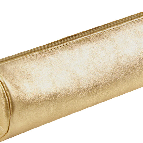 Clairefontaine geldrolhouder, gelooid leer, goudkleurig