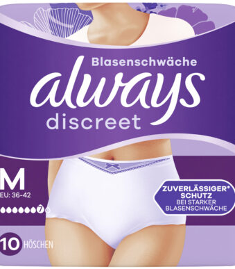 Hier is een correcte Nederlandse producttitel: Always discreet Verband-broekjes Plus, Maat M