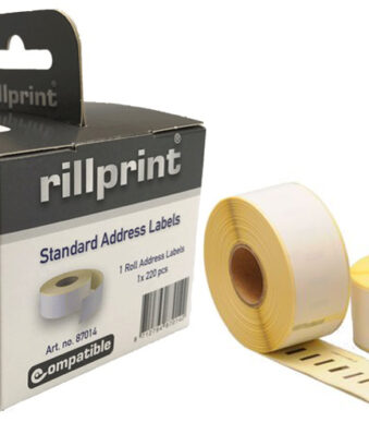 rillprint etiketten op rol, 101 x 54 mm, wit, permanent