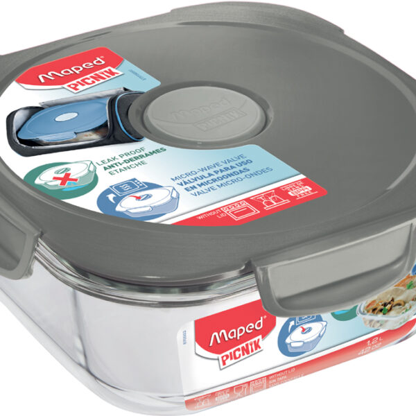 Maped PICNIK magnetrondoos CONCEPT, van glas, 1,2 L, grijs