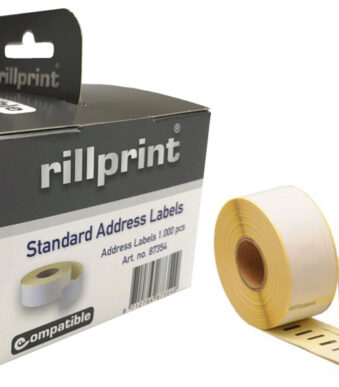 rillprint etiketten op rol, 57 x 32 mm, wit, permanent