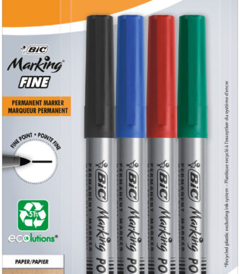 BIC permanentmarker Marking POCKET ECOlutions, 4 stuks op blister