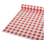 Rode tafelkleed van folie, geruite patroon, 800 mm breed, 50 m lang