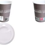 Hartwikkeldraagbeker voor koffie, 0,3 liter, bruin/wit