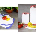 Linden Berg snijplanken, 150 x 250 mm, wit/oranje, set van 2