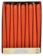 Gekleurde uitgeholde kaarsen, 22 mm, roestkleur, 50 stuks