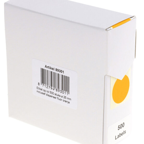 rillprint markeringspunten, diameter: 25 mm, neonoranje