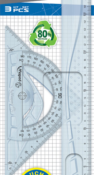 Maped geometrie-set voor linkshandigen, 3-delig, transparant