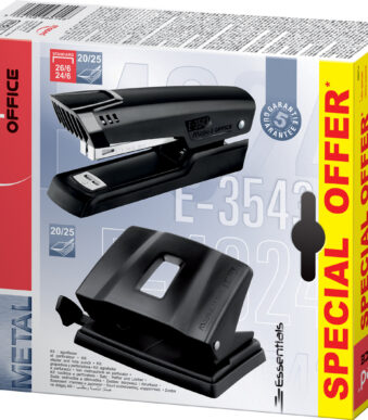 Maped nietmachine- en perforator set Essentials, zwart