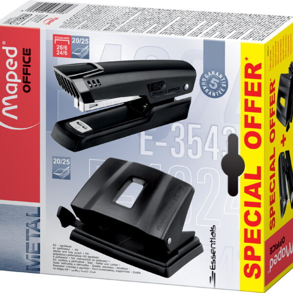 Maped nietmachine- en perforator set Essentials, zwart