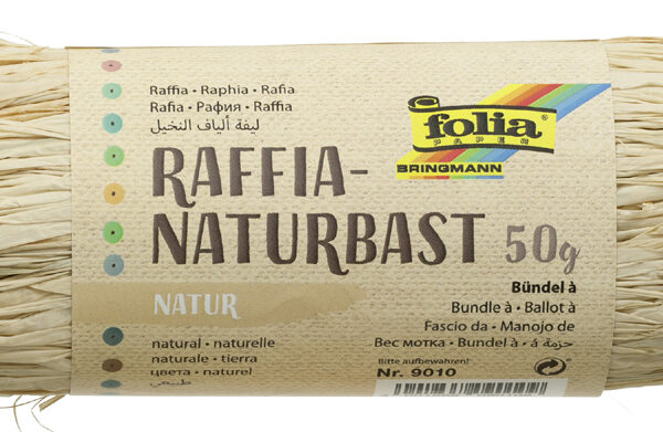 Natuurlijk raffiabast, 50 g, naturel