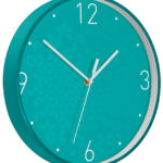 LEITZ wandklok WOW, quartz uurwerk, ijsblauw