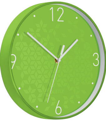 LEITZ wandklok WOW, quartzwerk, groen