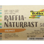 Sierbaststrook van raffia, 50 g, oranje